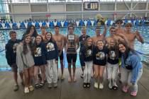 Photo courtesy Sara Carroll BCHS boys and girls swim teams at the 3A state meet.