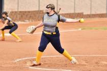Robert Vendettoli/Boulder City Rdview Boulder City pitcher Payton Rogers throws a no-hitter aga ...