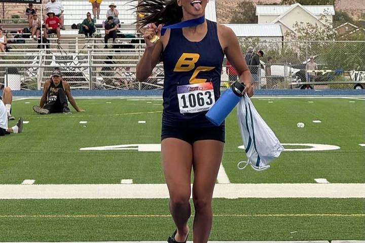 Courtesy photo Taking home some hardware, Sancha Jenas-Keogh placed first in both the high jump ...