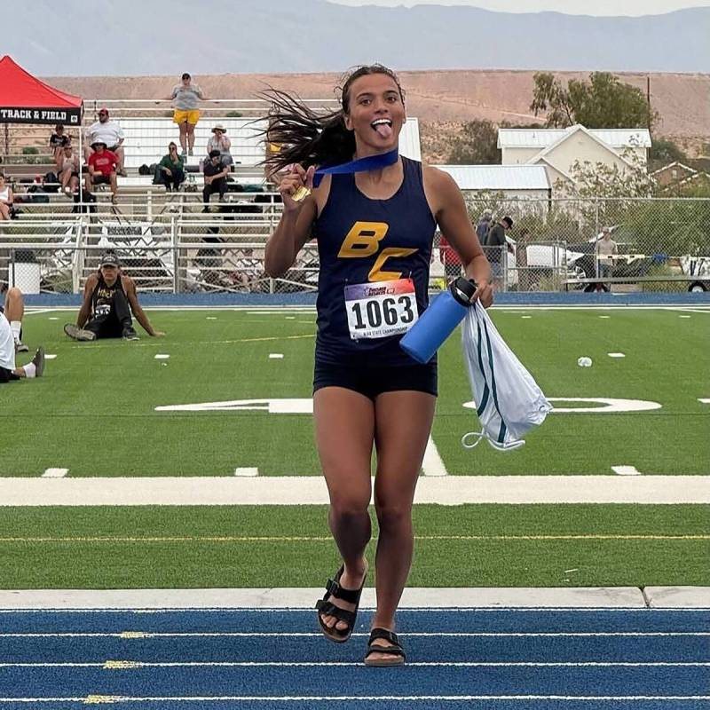 Courtesy photo Taking home some hardware, Sancha Jenas-Keogh placed first in both the high jump ...