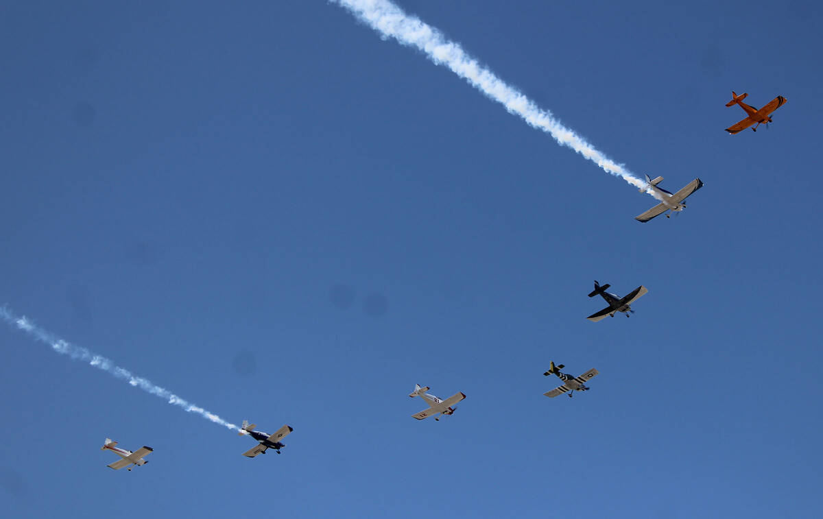 The Boulder City Veterans Flying Group officially started the parade following a flyover.