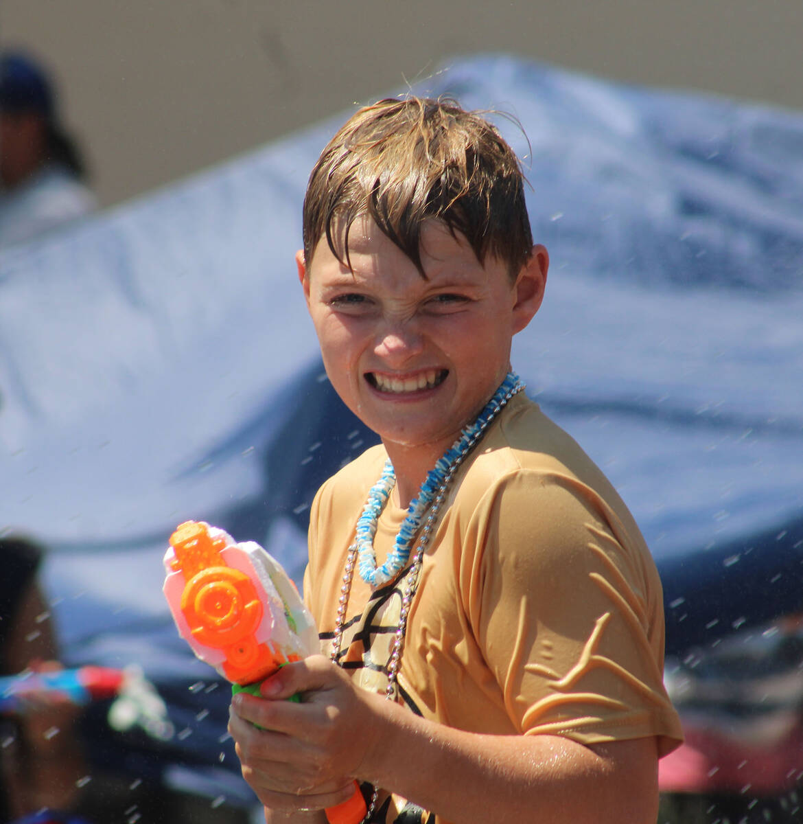 The look of determination could be found on the faces of many of those in the wet zone.