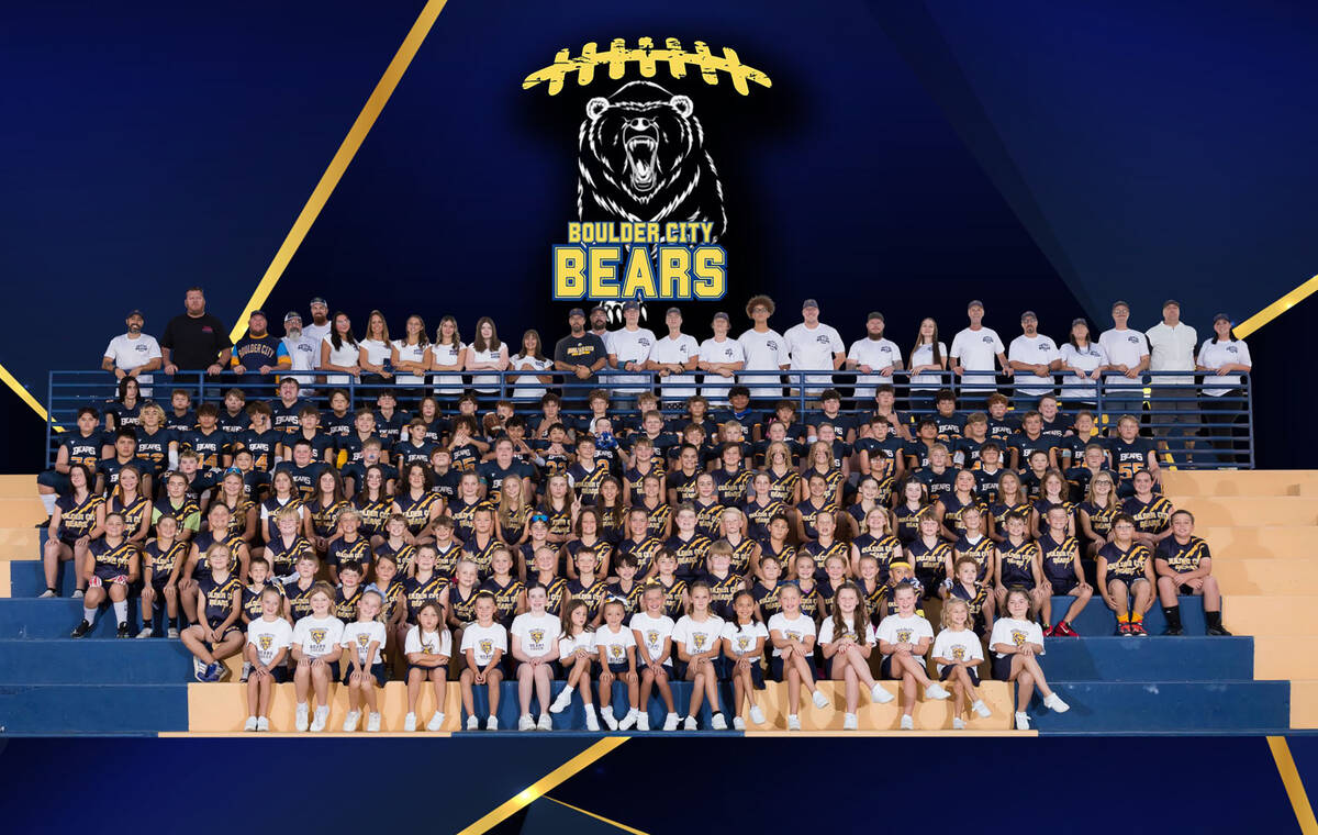 Pictured is the entire Boulder City Bears program including the teams and cheerleaders.