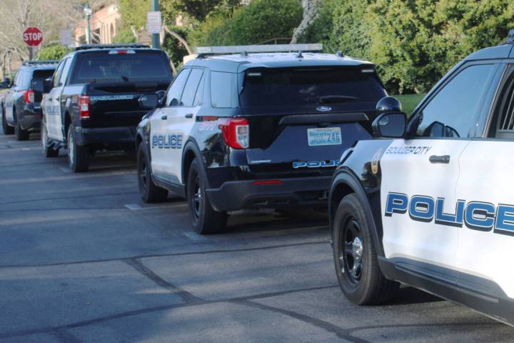 Ron Eland/Boulder City Review Police cruisers parked in Boulder City.