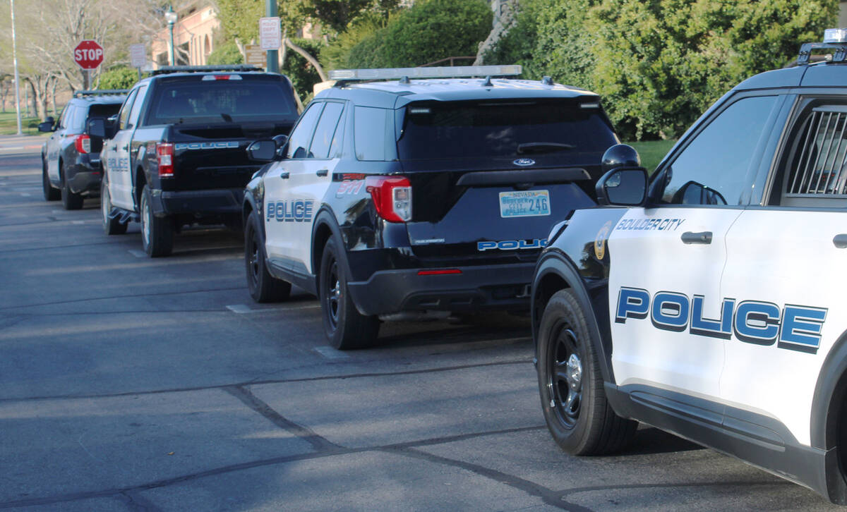 Ron Eland/Boulder City Review Police cruisers parked in Boulder City.