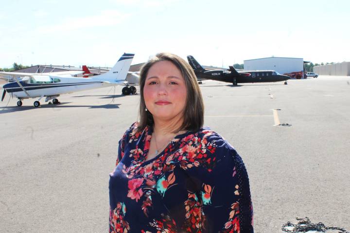 Ron Eland/Boulder City Review Boulder City Airport Manager Marissa Adou is excited about a cont ...