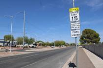 Ron Eland/Boulder City Review Motorists are reminded to slow down while driving along Adama Bou ...