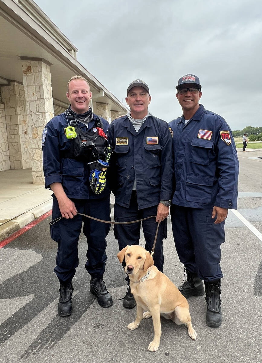 Photo courtesy Mike Porter Boulder City Fire Department’s Asst. Chief Josh Barrone, from left ...
