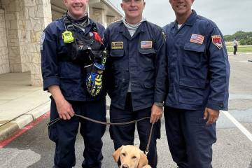 Photo courtesy Mike Porter Boulder City Fire Department’s Asst. Chief Josh Barrone, from left ...