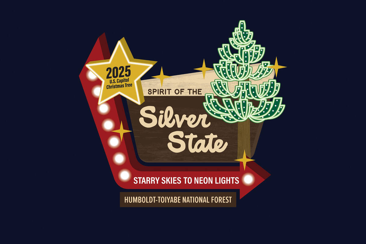 The logo that is being used to show that the Christmas tree is coming from Nevada, for the firs ...