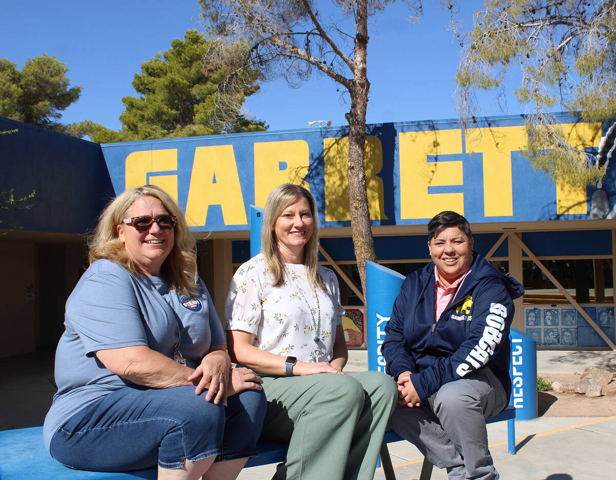 Garrett Junior High's new staff, from left, Christina O'Keeffe, Kelley Englestead, Monica Chavez.