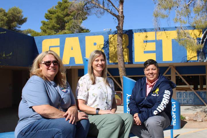 Garrett Junior High's new staff, from left, Christina O'Keeffe, Kelley Englestead, Monica Chavez.
