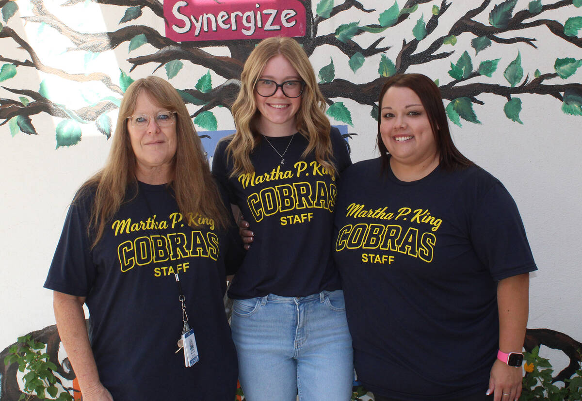 New staff at Martha King Elementary include, from left, Johnna Mellor, Kalyn Harvey and Arcadia ...