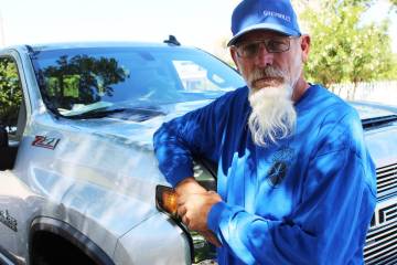 Ron Eland/Boulder City Review Thomas Memmer at the same intersection where the collision occurr ...