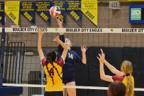 Robert Vendettoli/Boulder City Review Putting points on the board, Bella Battistone spikes the ...