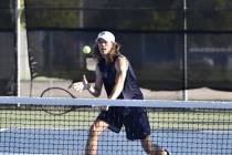 Robert Vendettoli/Boulder City Review Shane Barrows returns the ball against Virgin Valley in a ...