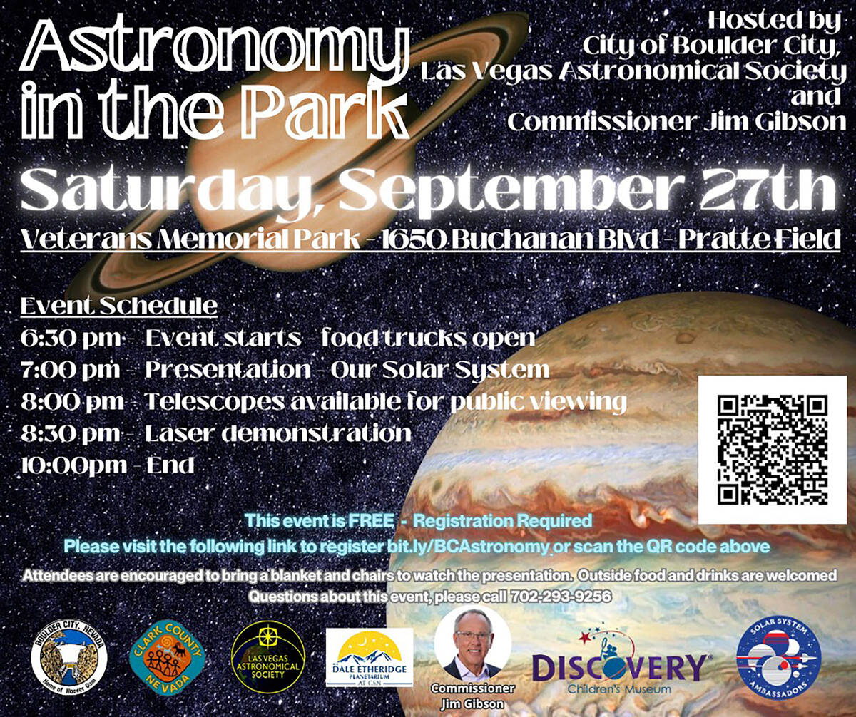 Boulder City to host Astronomy in the Park