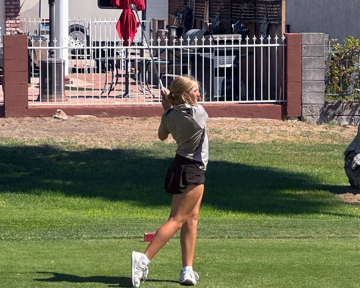 Courtesy photo Driving the ball, Morgen Terrill looks for the green at Boulder City Municipal o ...