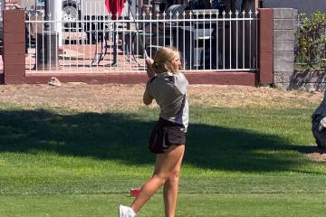 Courtesy photo Driving the ball, Morgen Terrill looks for the green at Boulder City Municipal o ...