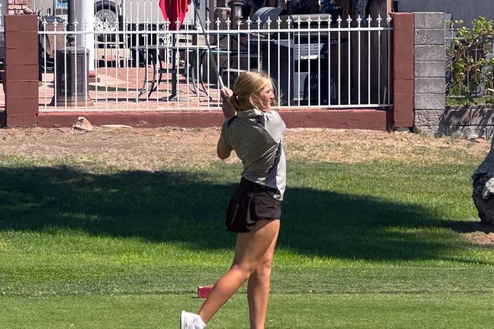 Courtesy photo Driving the ball, Morgen Terrill looks for the green at Boulder City Municipal o ...