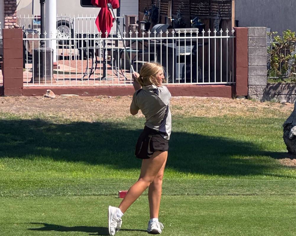 Courtesy photo Driving the ball, Morgen Terrill looks for the green at Boulder City Municipal o ...