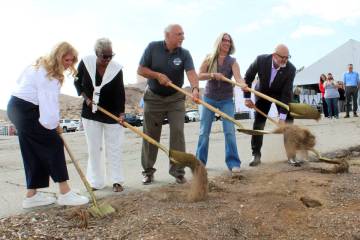 Ron Eland/Boulder City Review During last Thursday's groundbreaking, the first group to br ...