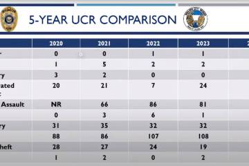 Screenshot While most crime categories were down in 2024, robberies and rape were both up.