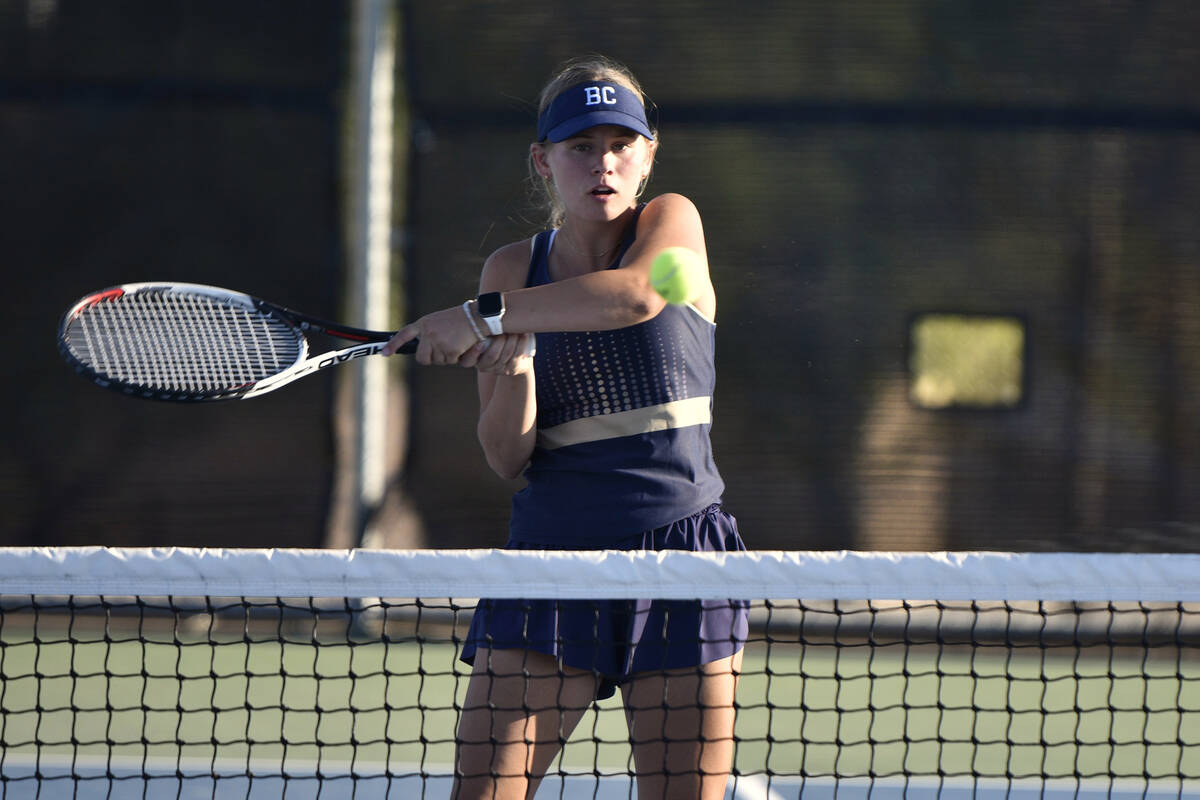 Robert Vendettoli/Boulder City Review Kendall Shamo puts the ball in play against Virgin Valle ...
