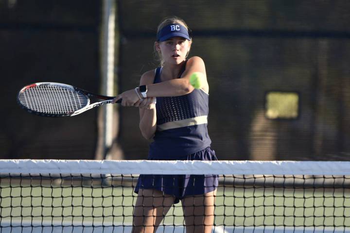 Robert Vendettoli/Boulder City Review Kendall Shamo puts the ball in play against Virgin Valle ...