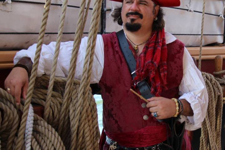 Joey Madia as pirate Samuel Bellamy.