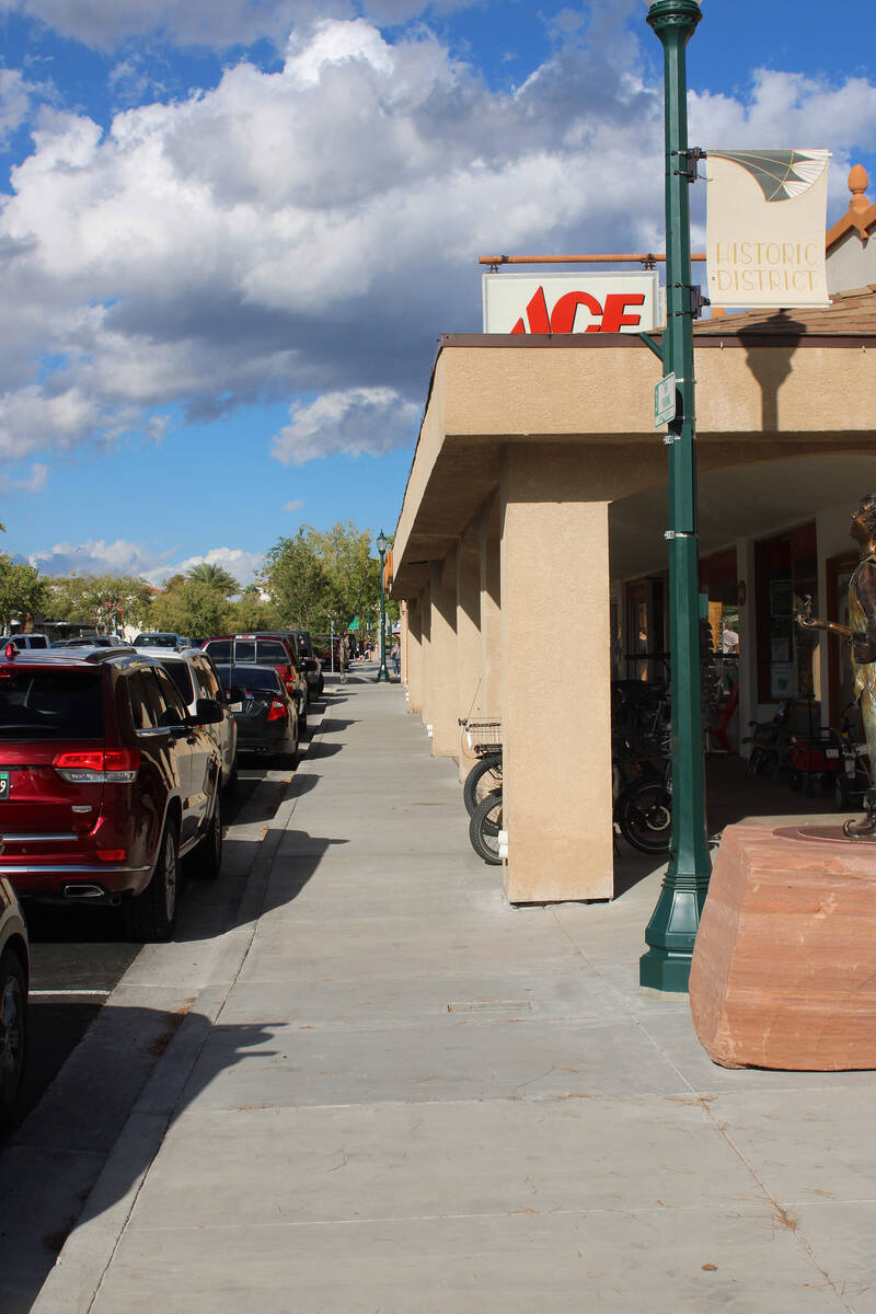 Ron Eland/Boulder City Review The expanded sidewalk on both sides of a portion of Nevada Way ar ...