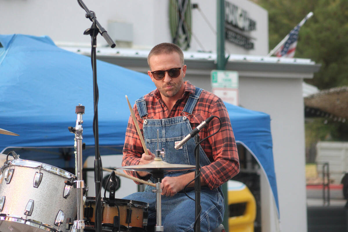 Block Party organizer Grant Turner took the stage to play drums on a pair of songs in between b ...