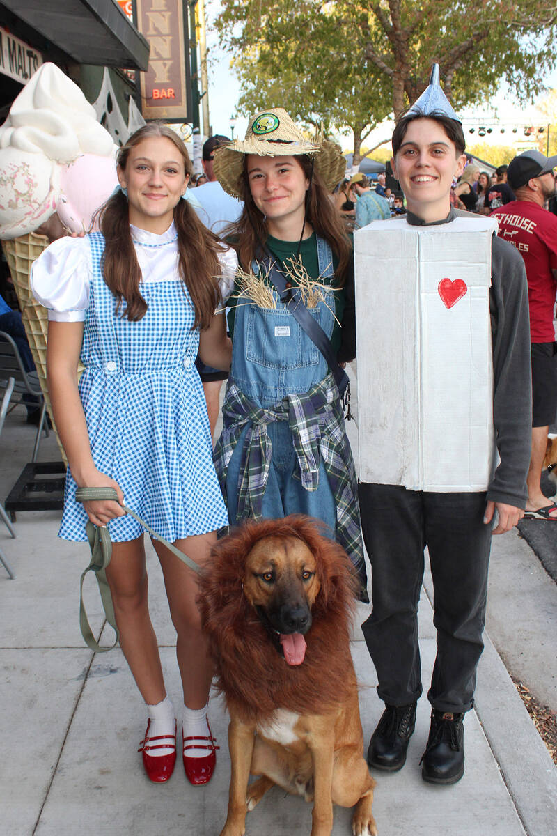 Photos by Ron Eland/Boulder City Review Keigin Sabourin (Dorothy), Lena Scheffer (Scarecrow) an ...