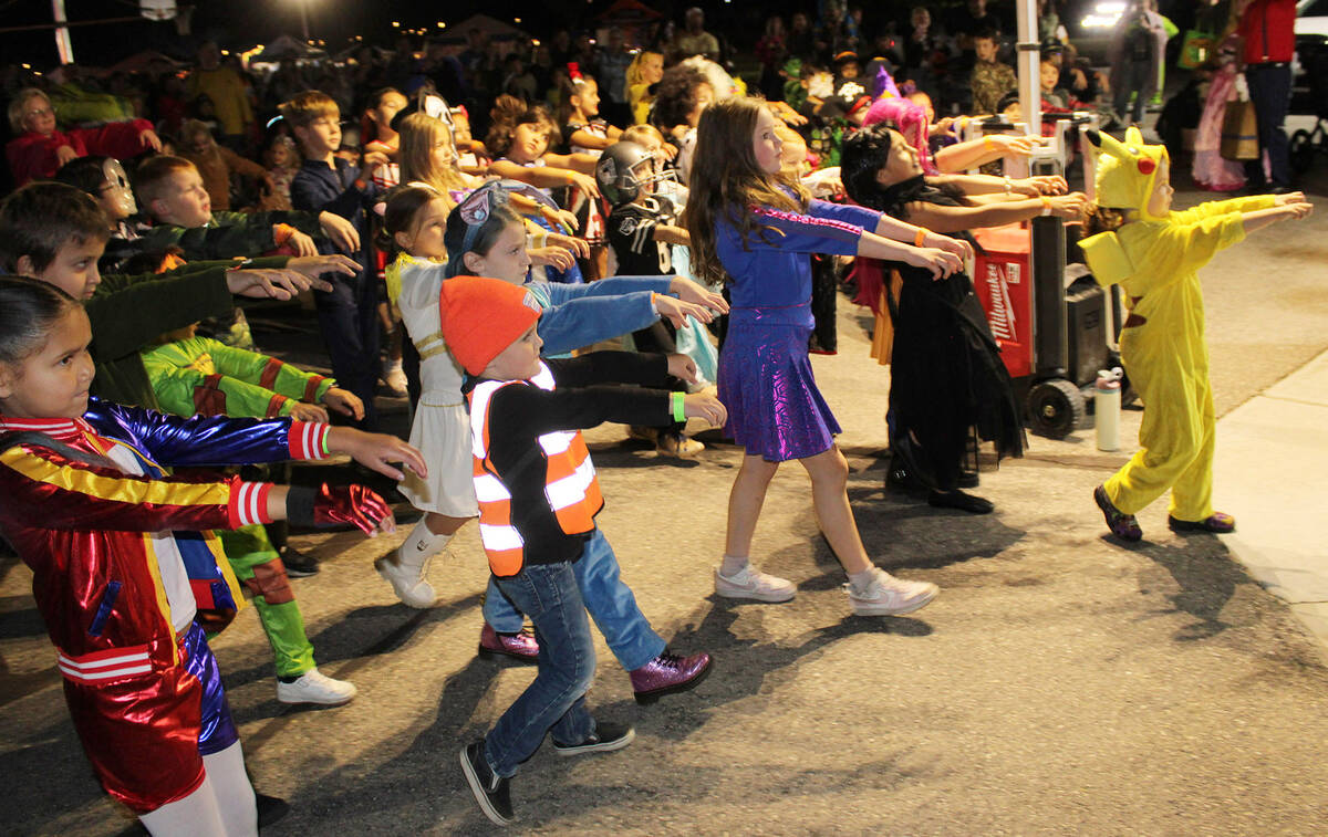 Ron Eland/Boulder City Review Students from Mitchell Elementary perfom a dance to Michael Jacks ...