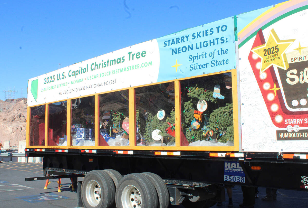 Photos by Ron Eland/Boulder City Review A portion of the trailer hauling the tree across the co ...