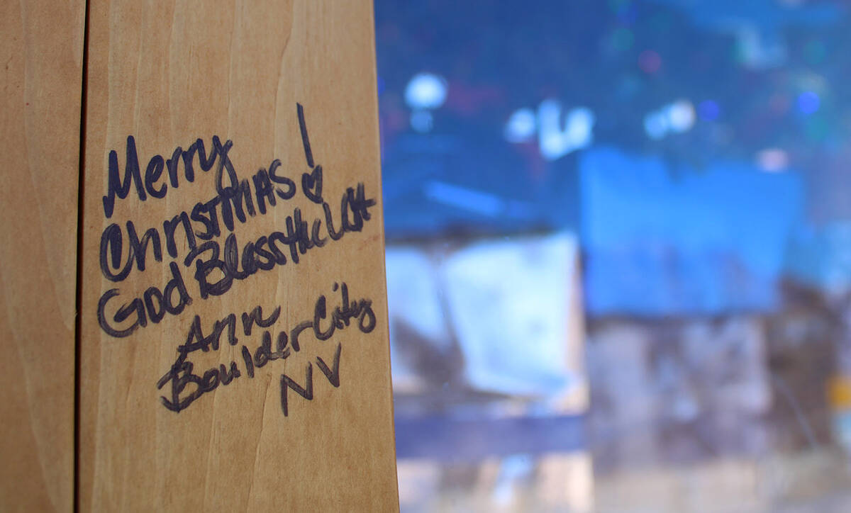Several people from Boulder City signed the trailer while it was parked at Hoover Dam last Thur ...