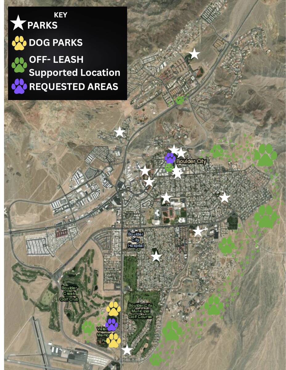 Courtesy image An overhead map provided by city staff showing areas recommended for off-leash d ...