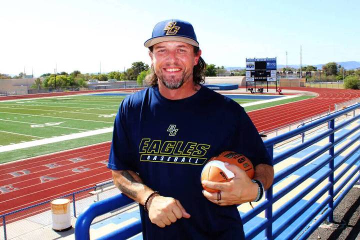 File photo Boulder City High School head football coach coach Frank "Bubba" Mariani poses for a ...