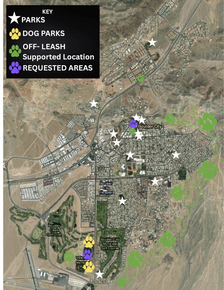 Courtesy image An overhead map provided by city staff showing areas recommended for off-leash ...