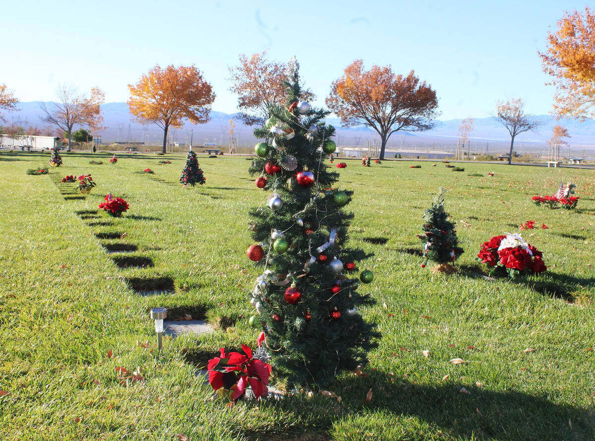 Not just wreaths can be seen at the cemetery honoring the holiday season.