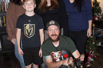 Ron Eland/Boulder City Review Seven, the one-eyed puppy left abandoned in Boulder City after ha ...