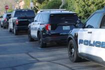 Police cruisers parked in Boulder City (Ron Eland/Boulder City Review)