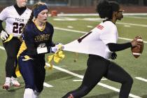 Robert Vendettoli/Boulder City Review A key defender for the Eagles, Hannah Stark makes a sack ...