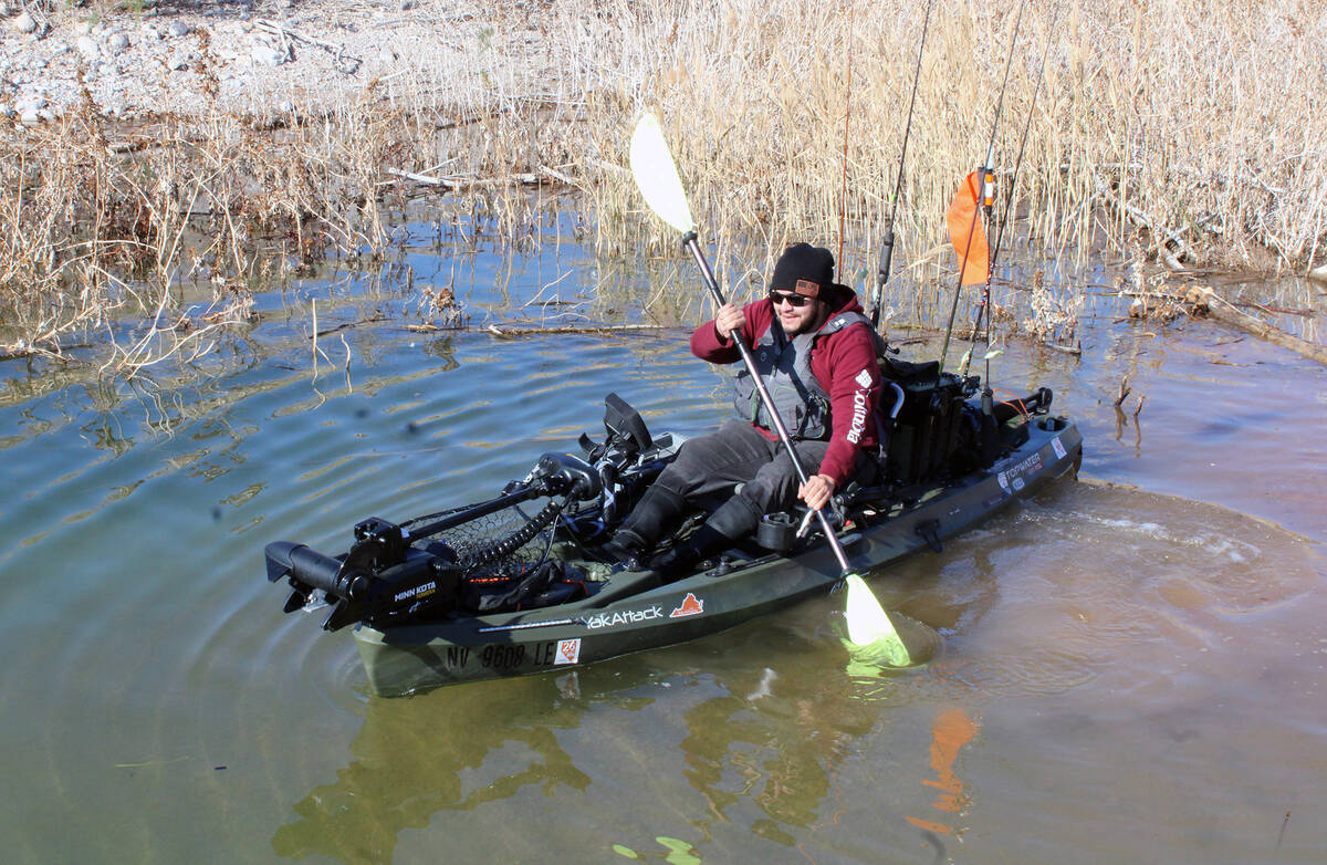 Ron Eland/Boulder City Review Luis Payan drove down from Las Vegas to spend a day fishing from ...