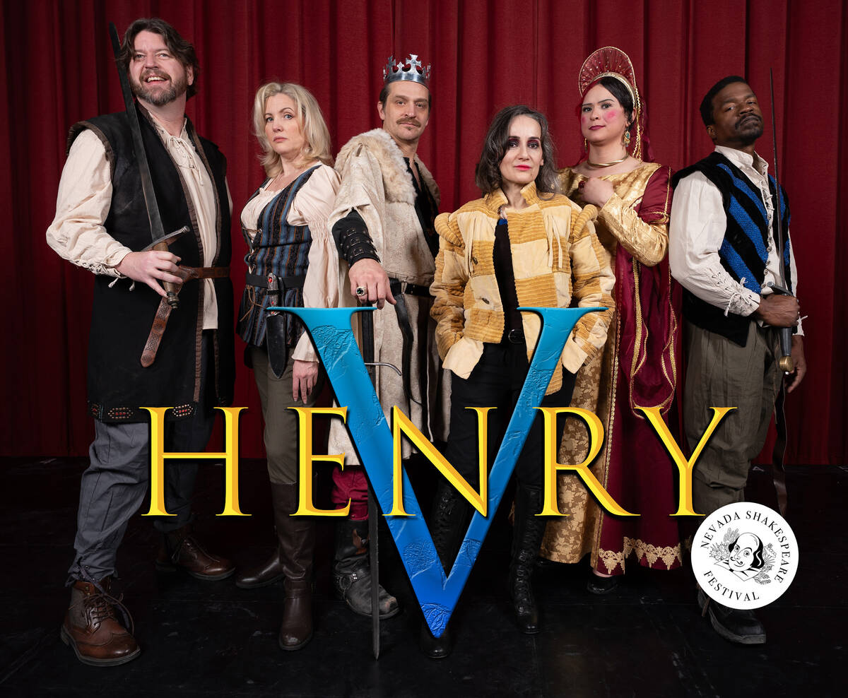 Photo courtesy Nevada Shakespeare Festival The cast of "Henry V" will hit the gazebo ...