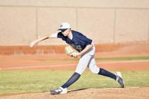 Robert Vendettoli/Boulder City Review Boulder City pitcher Tate Crine throws strikes against 5A ...