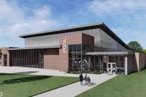 Image courtesy VCBO This artist rendering shows the proposed exterior of the new pool facility.