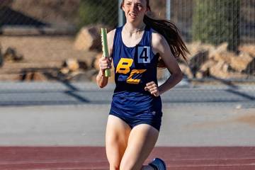 Photo courtesy Cathrin Goode Boulder City High School runner Leonesse Williams helps lead the E ...