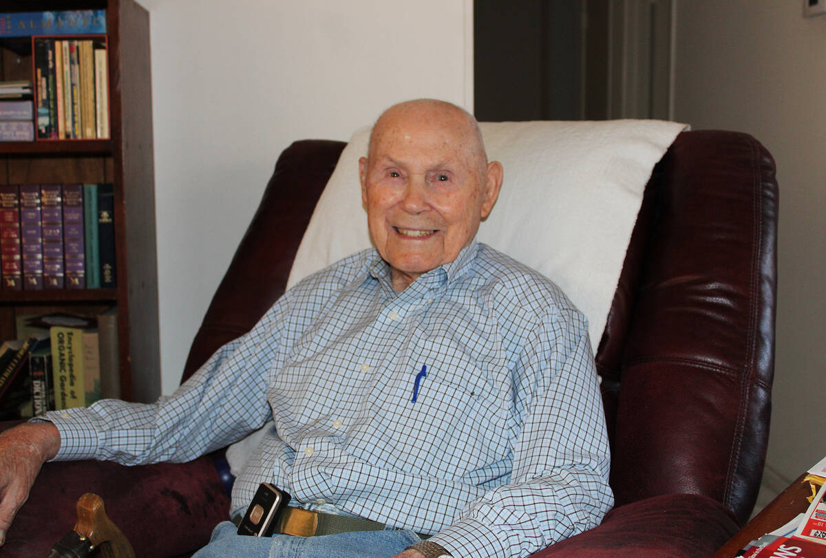 Ron Eland/Boulder City Review Longtime Boulder City Resident Fred Holland turns 100 on April 28 ...