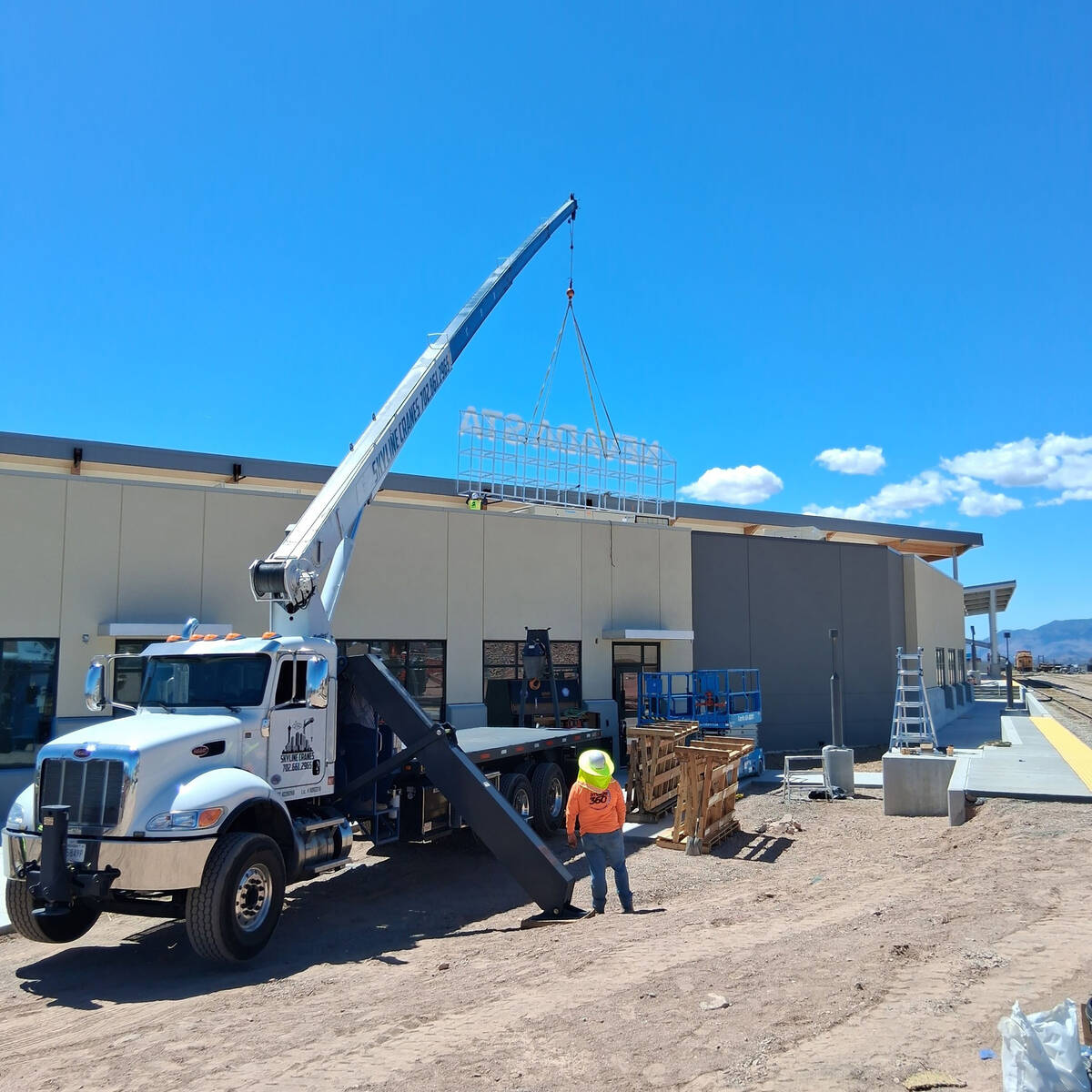 Courtesy photo The sign atop the new Nevada State Railroad Museum Visitor Center recently went ...